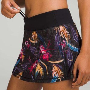 Lululemon tennis skort Pace Rival Skirt Veiled Floral Black Multi sz 4